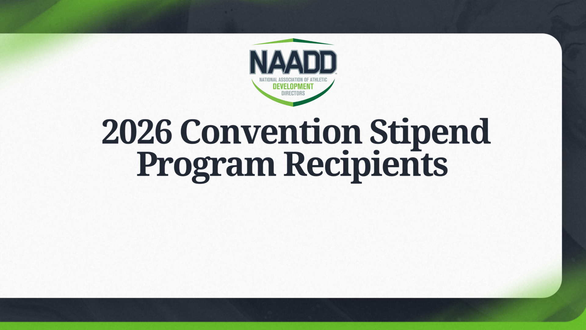 2026 NAADD Convention Stipend program