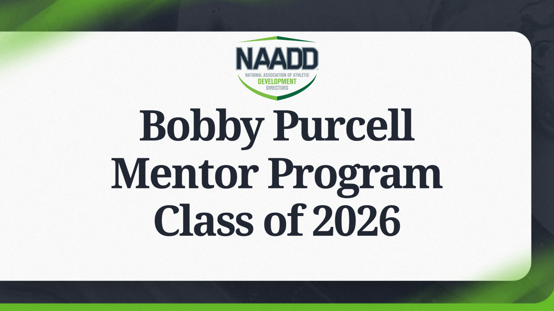 NAADD 2026 Bobby Purcell Mentor Program Class