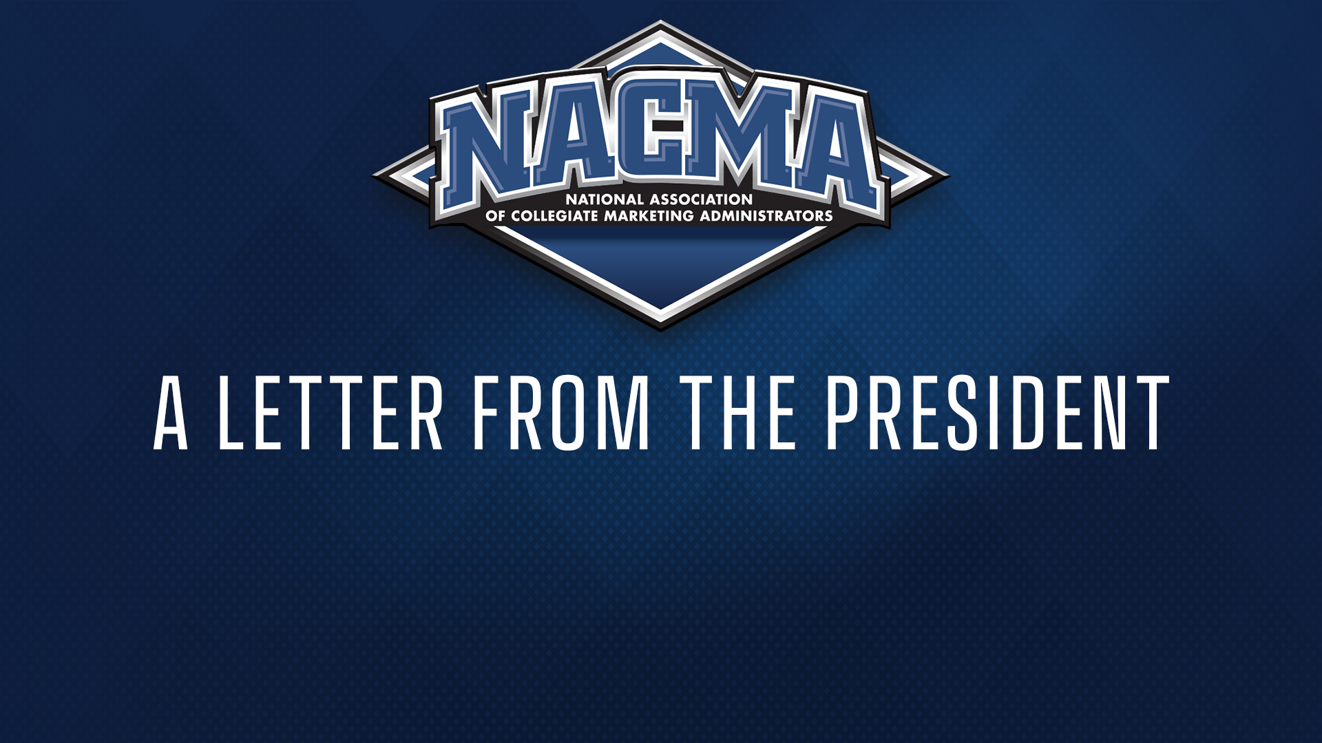 NACMA26 President Letter