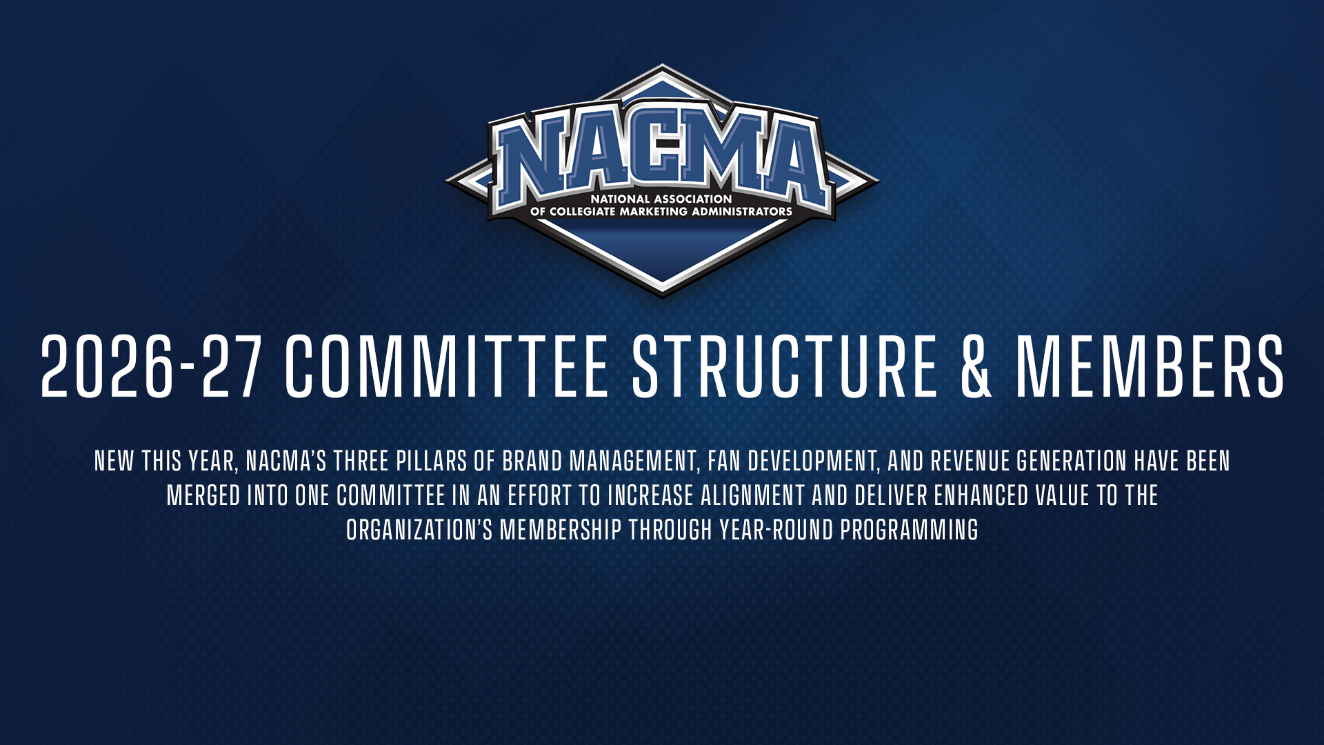 NACMA 2026-27 Committee Structure & Members