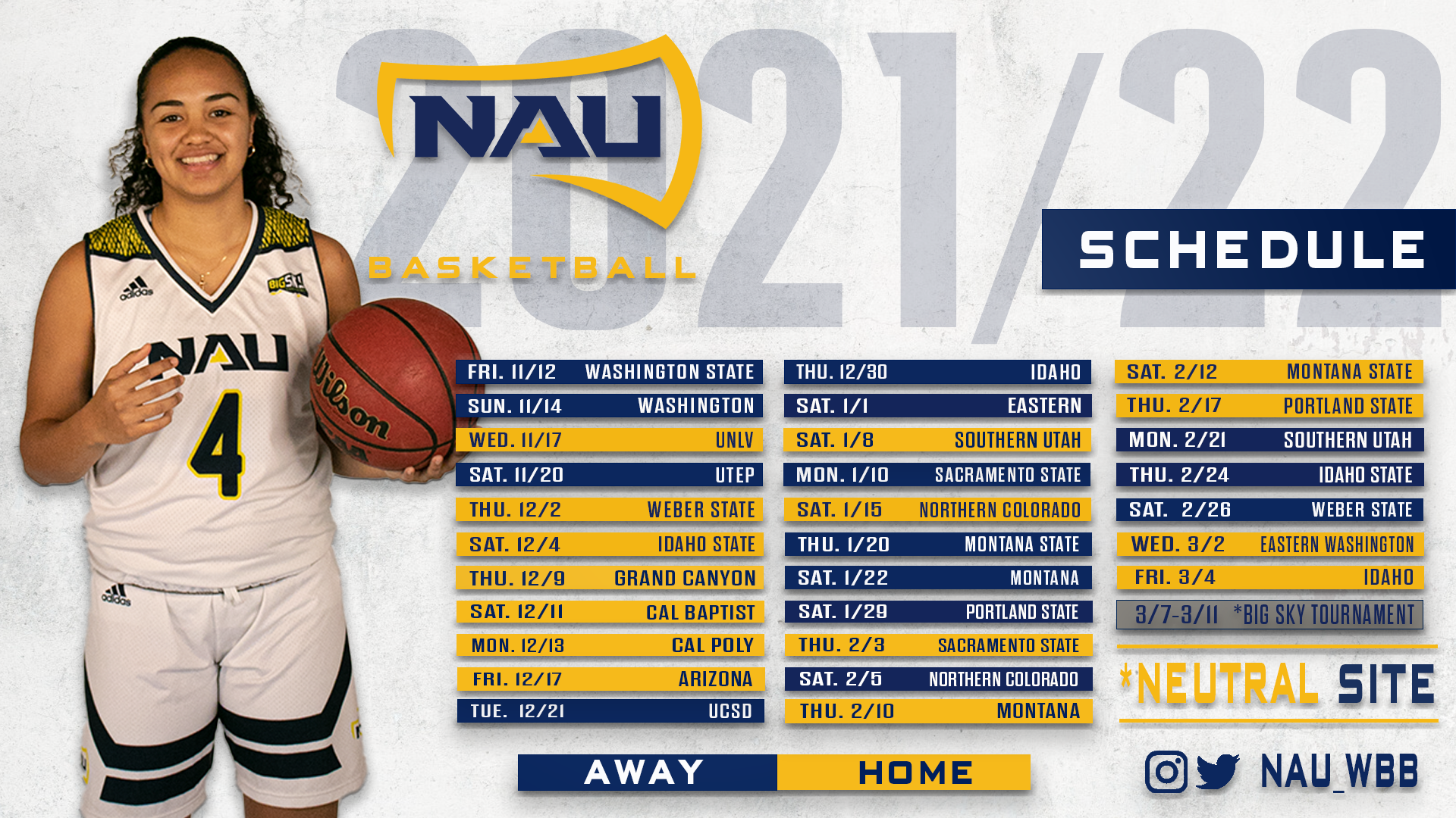 NAU Women's Basketball Opens Season at Washington State, Hosts Arizona  During 2021-22 Schedule - Northern Arizona University Athletics
