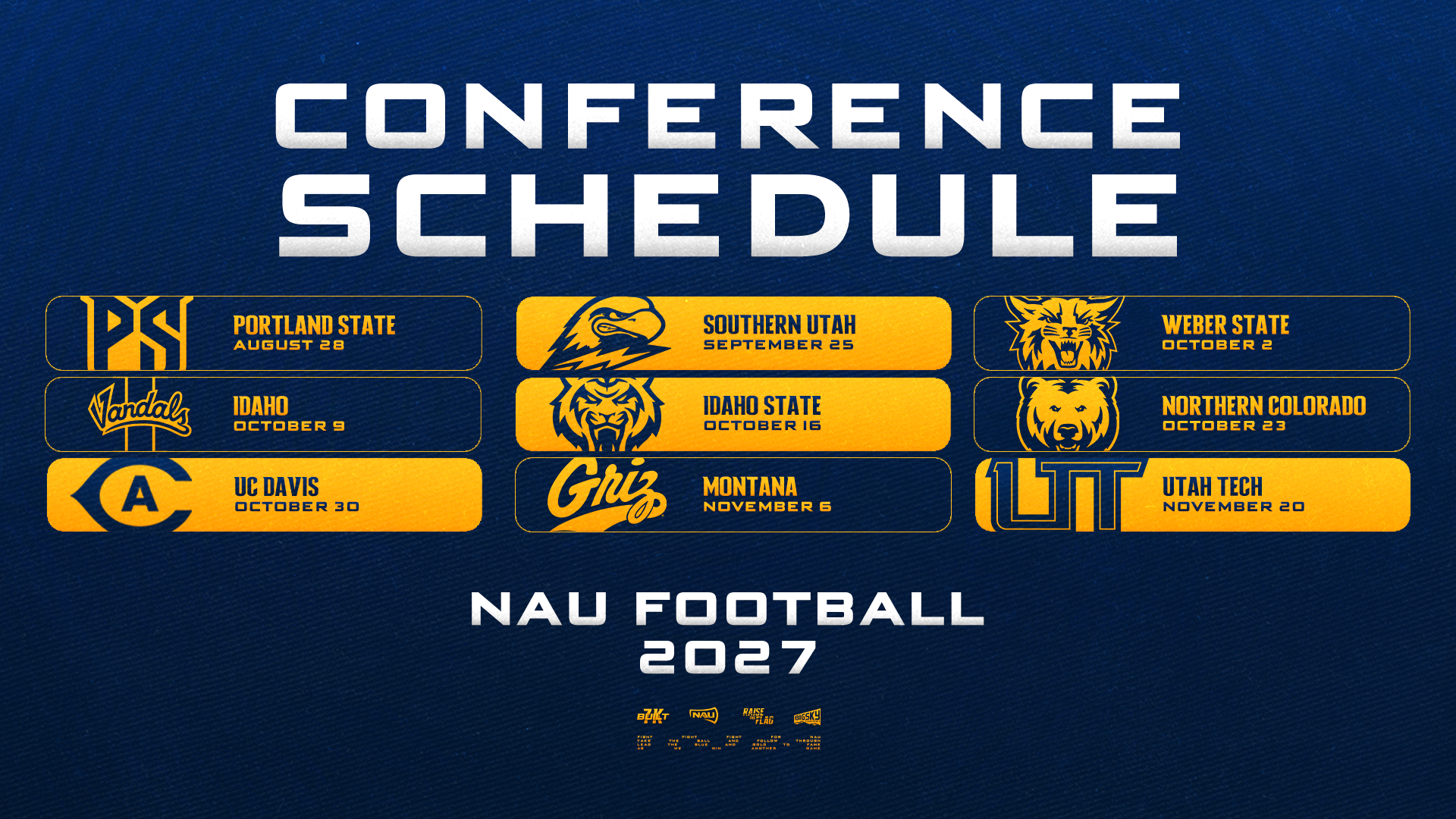 NAU Football 2027 Big Sky Schedule