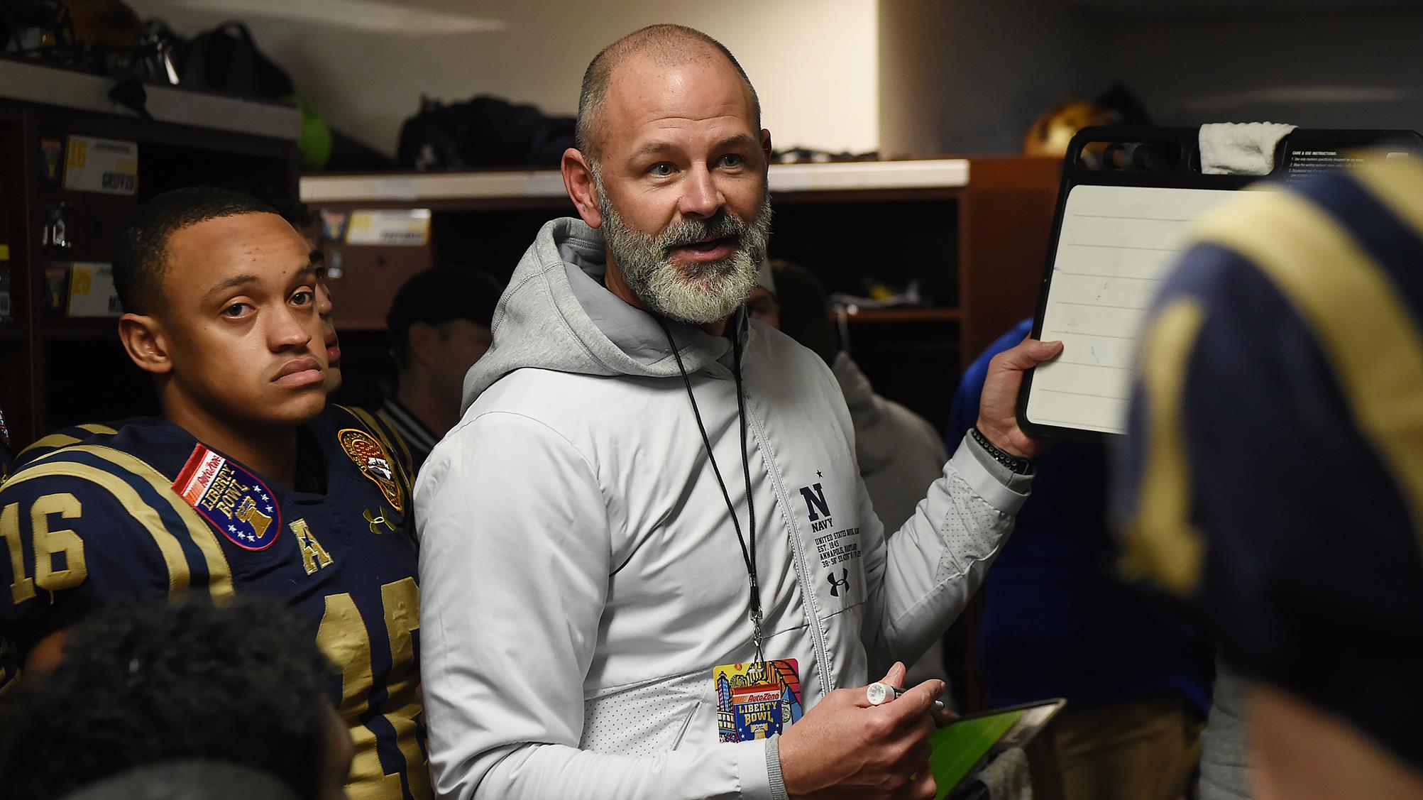 Navy Head Football Coach Brian Newberry Monday' Naval Academy Athletics