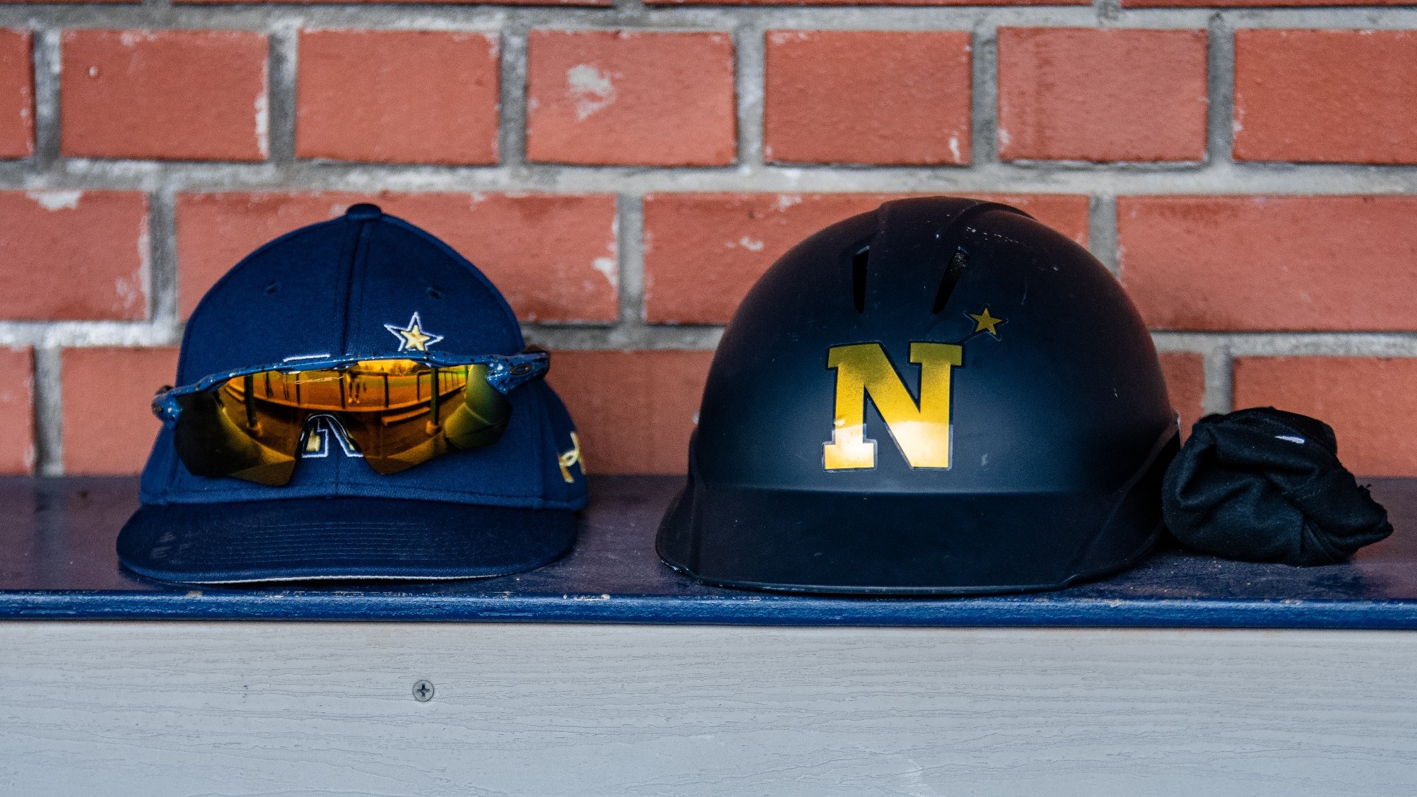 Navy Baseball Cap and Helmet