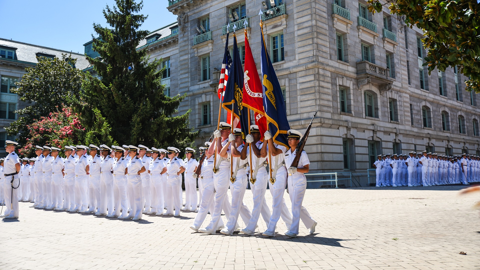 Honor Guard at Meal Formation in Whites