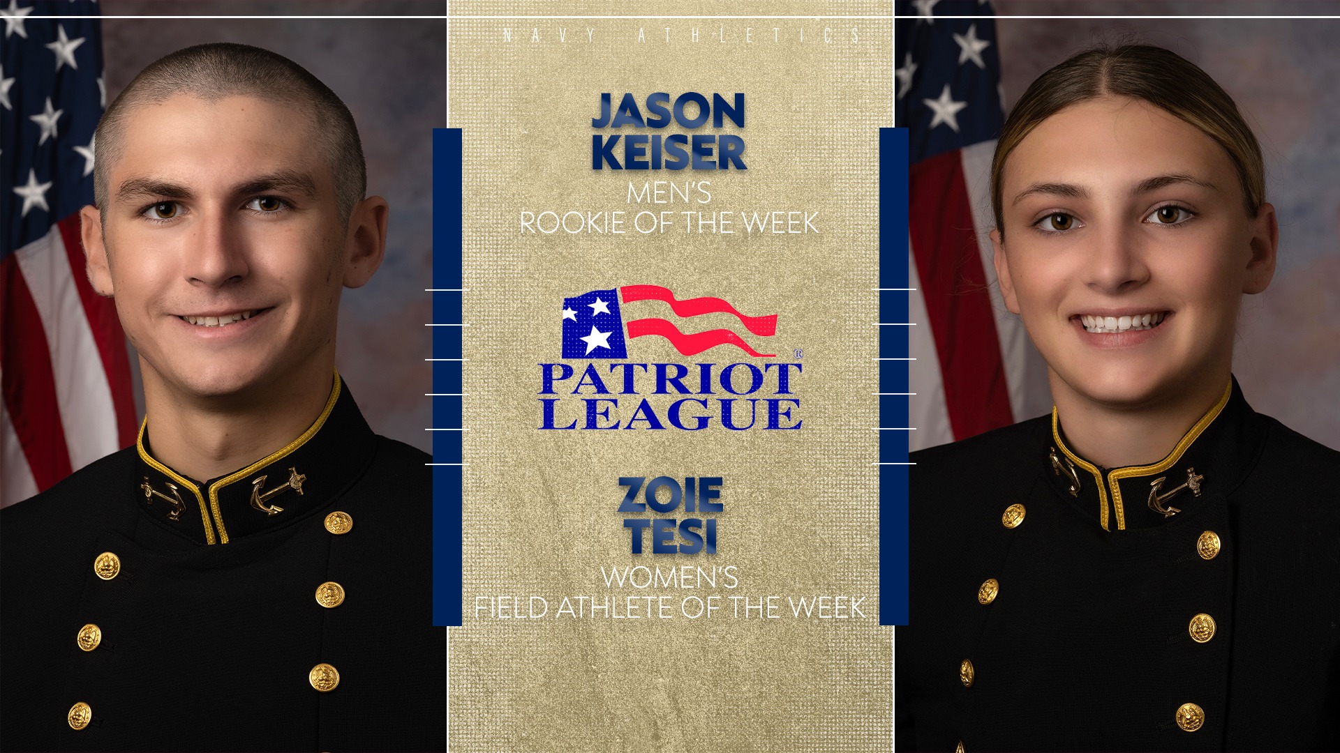 Keiser and Tesi Patriot League Graphic