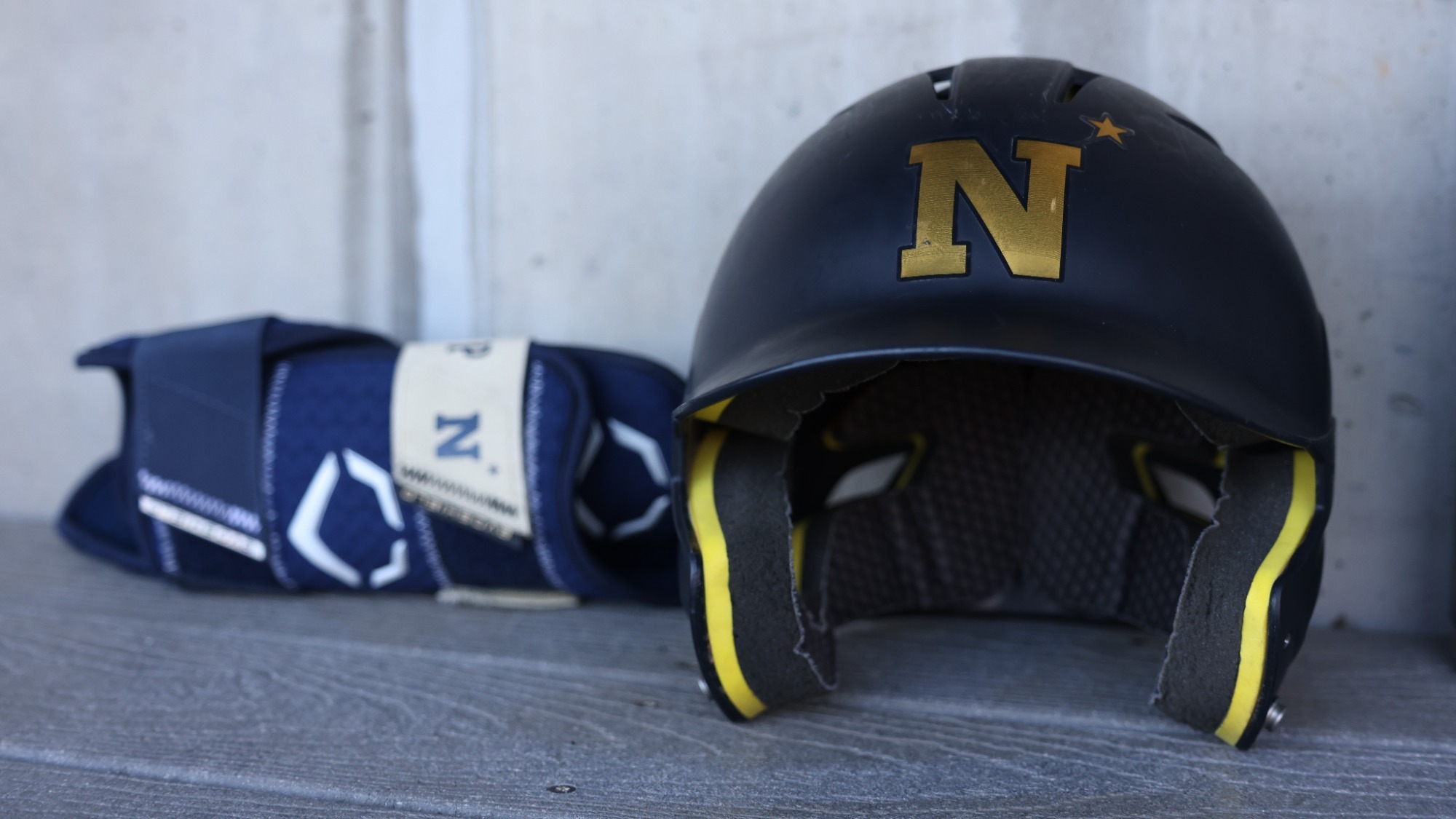 Baseball Helmet on Bench