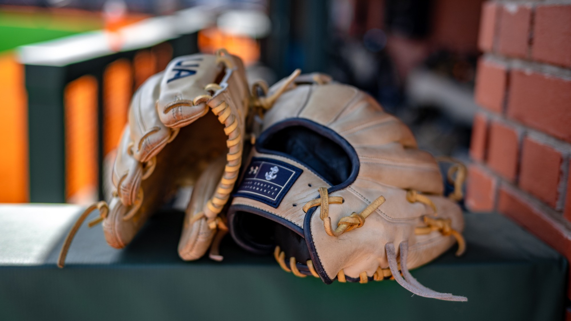 Baseball Gloves in Dugout vs. Sacred Heart on March 1, 2025