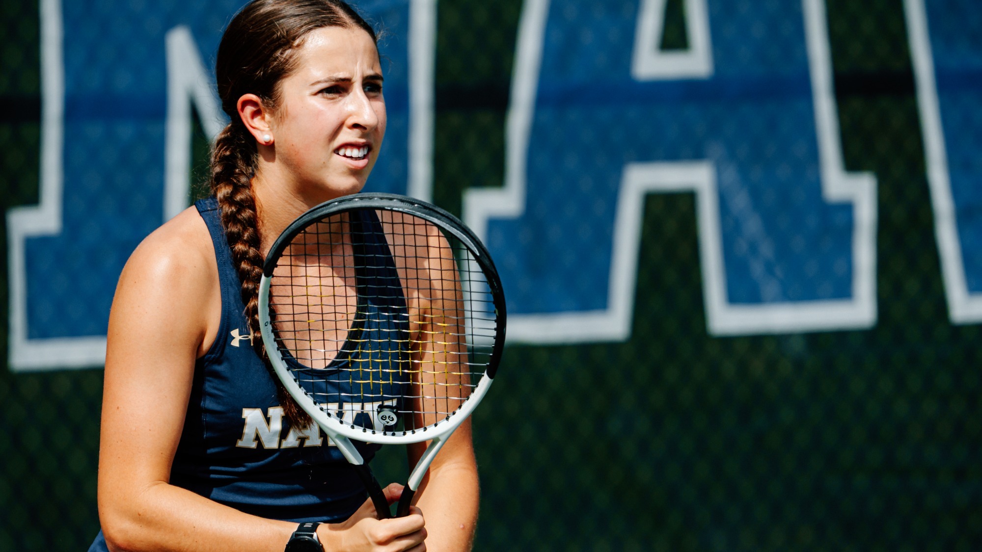 Navy junior women's tennis player Molly Bellia at the 2026 Moore Invitational in Annapolis, Md. on Sept. 19, 2026