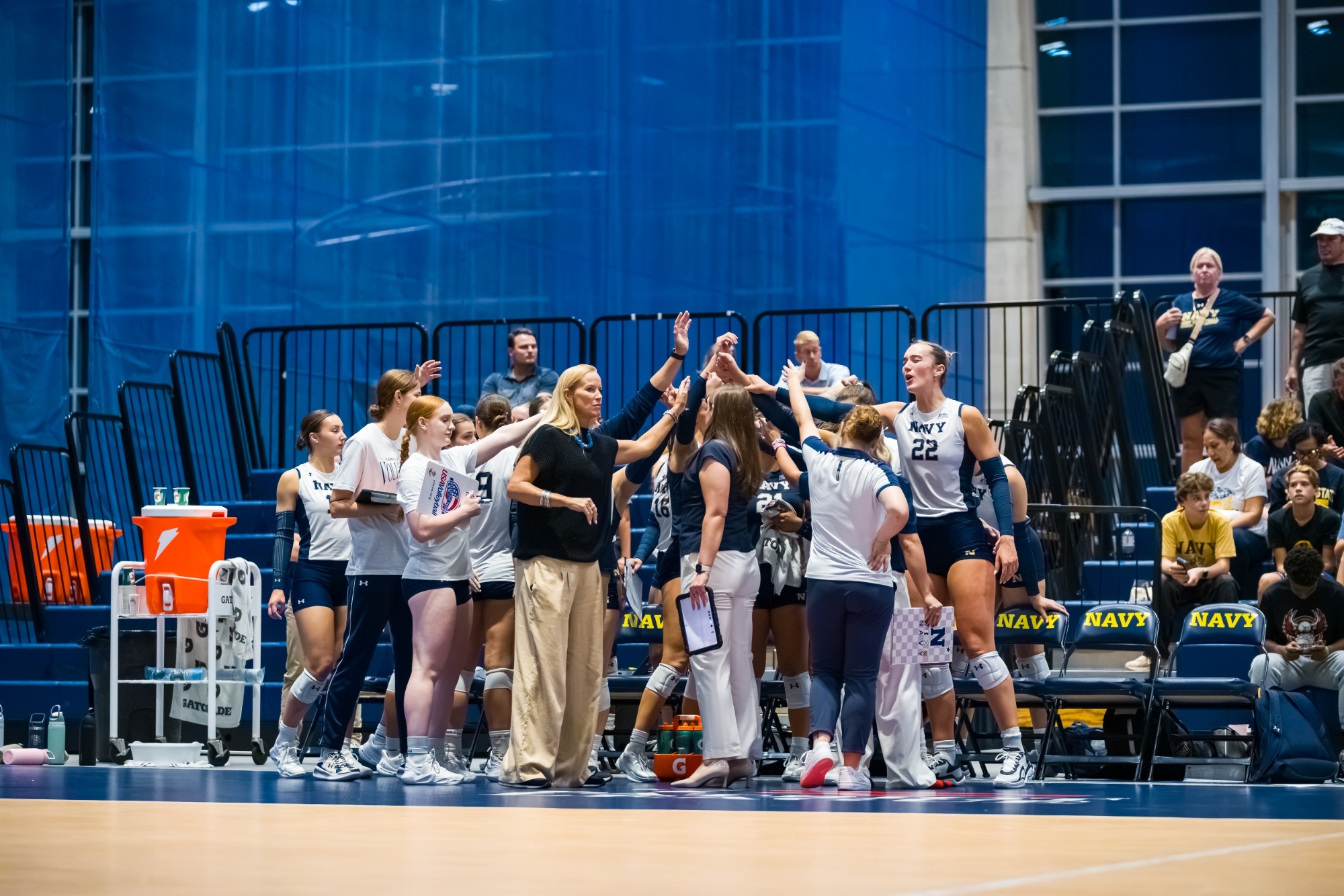Volleyball team breaks the huddle