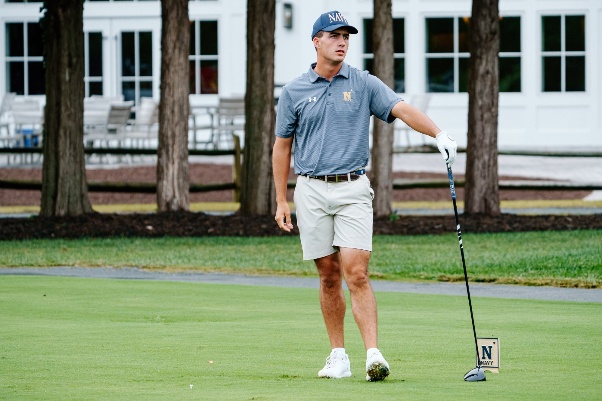 Danny Auffant waits to take his next shot
