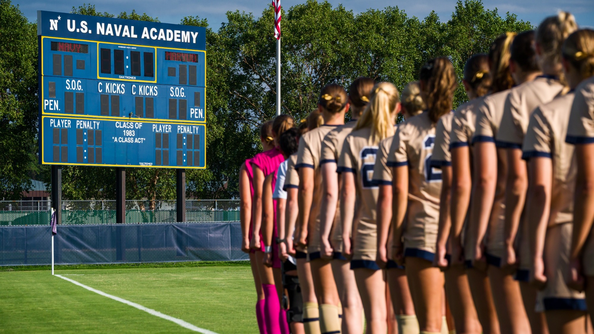 Women's Soccer Team during Anthem