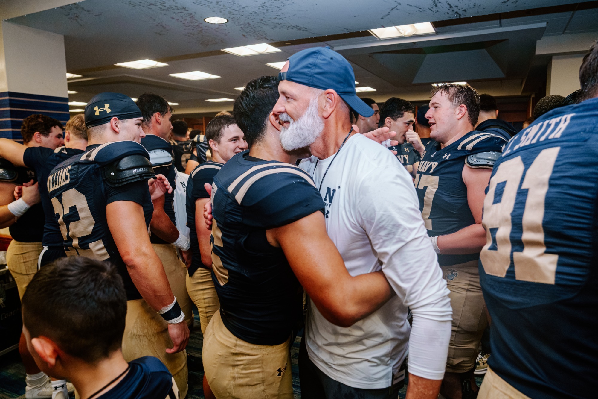 Giuseppe Sessi and Brian Newberry embrace after the win over Tulsa