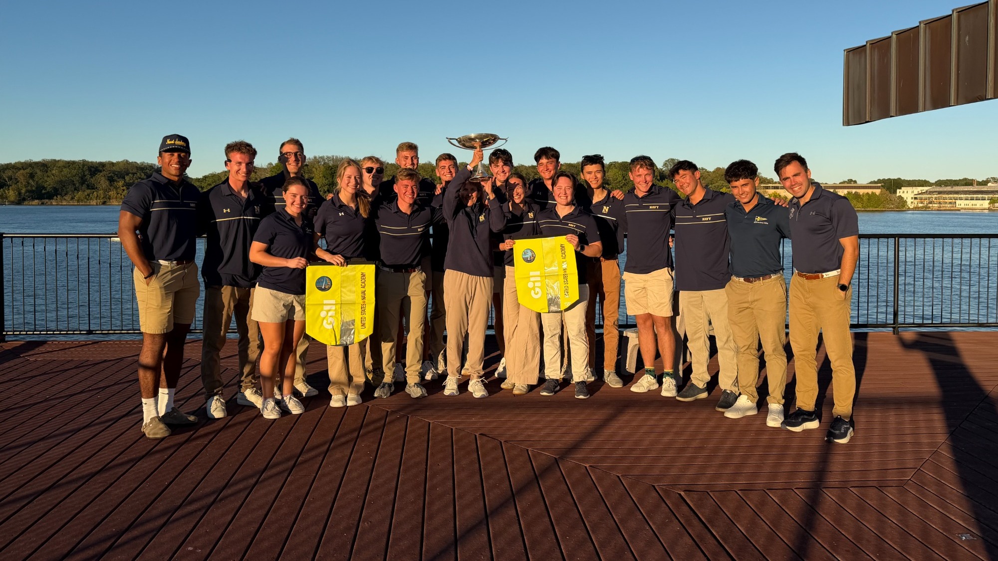 The Navy offshore sailing team's 2026 McMillan Cup-winning crew on Oct. 18, 2026