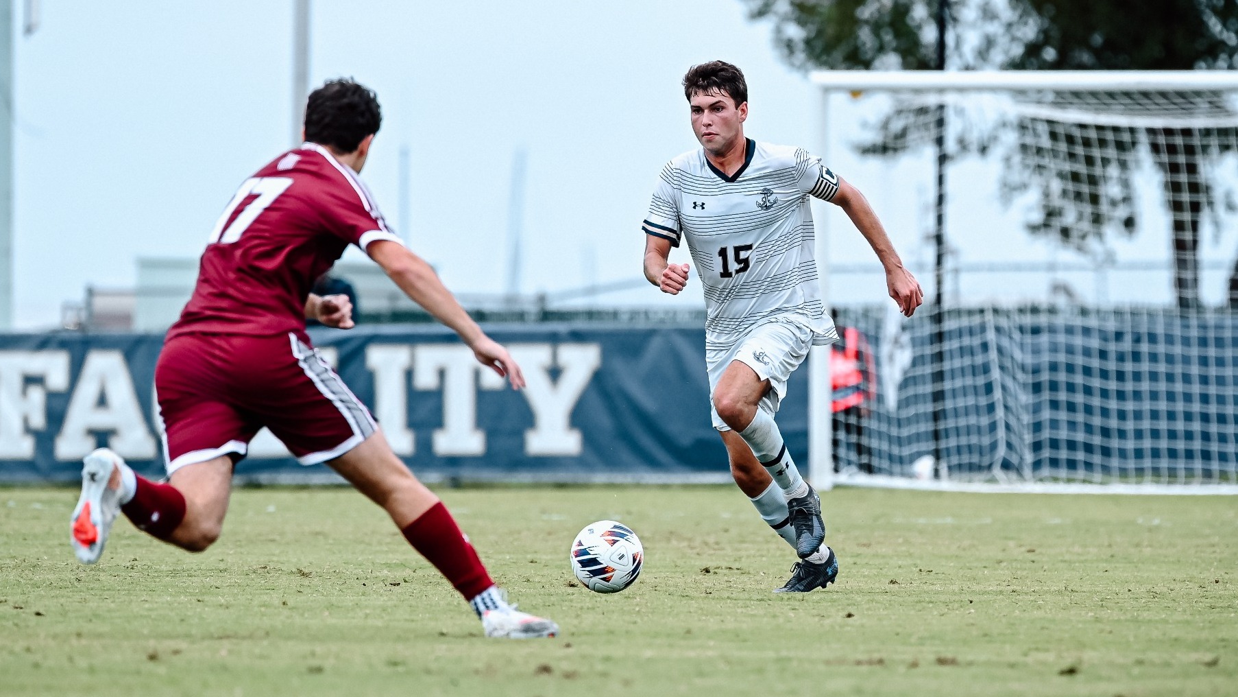 Navy senior captain Nate Stewart against Colgate on October 3, 2026 in Annapolis, Md.