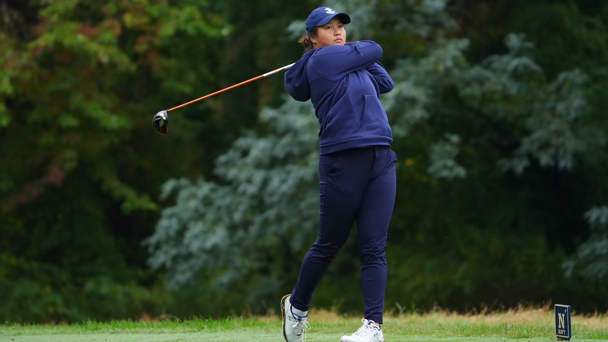 Navy senior women's golfer Emma Tang at the Navy Fall Invitational on Oct. 4, 2026