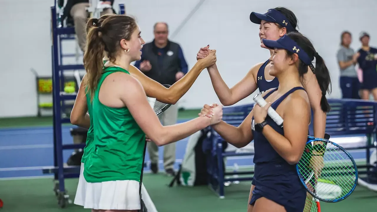 Olivia Fermo and Nicole Fu at Notre Dame on Jan. 31, 2026