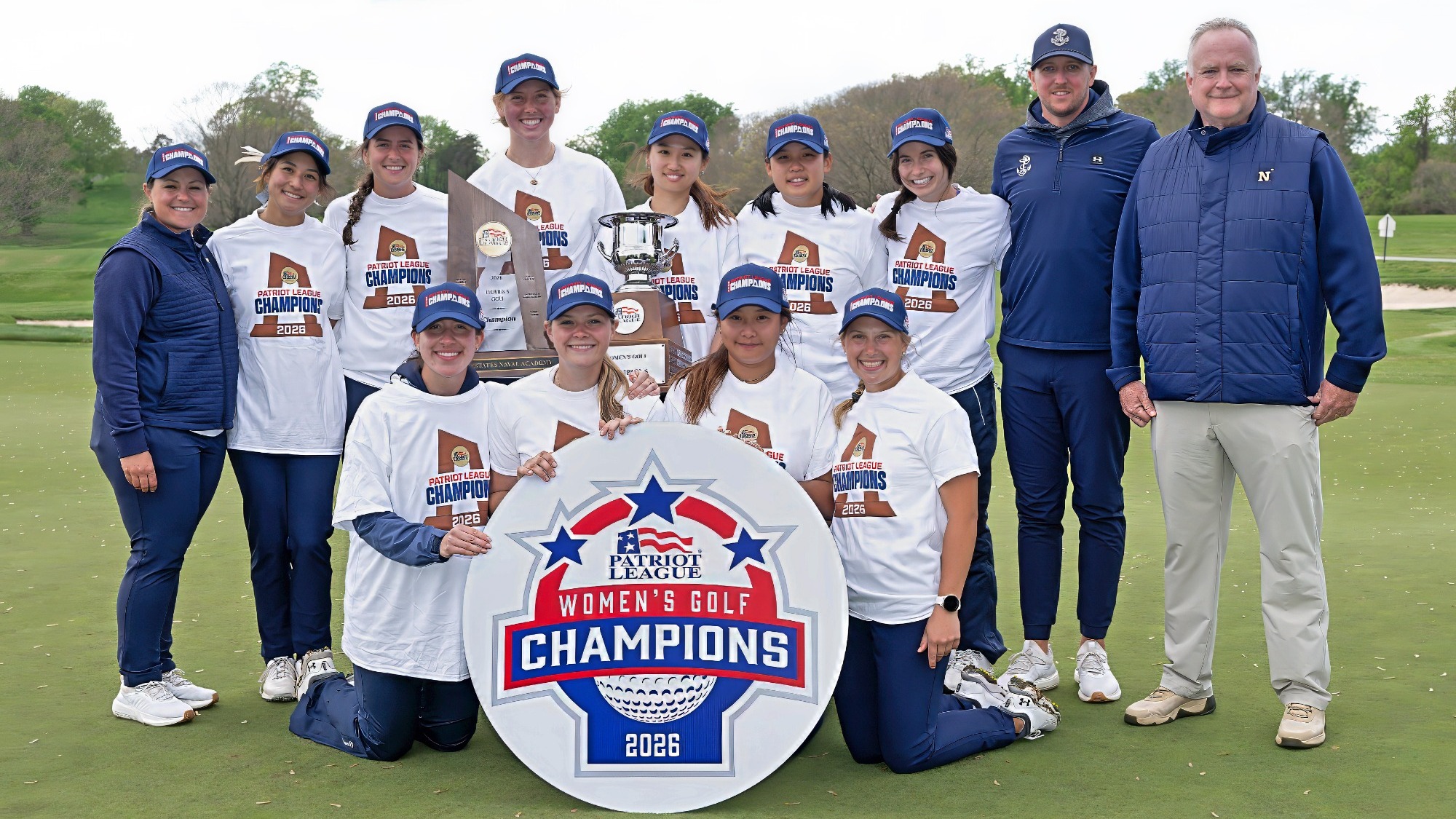 Navy crowned as the 2026 Patriot League Women's Golf Champions on April 19, 2026 in Annapolis, Md.