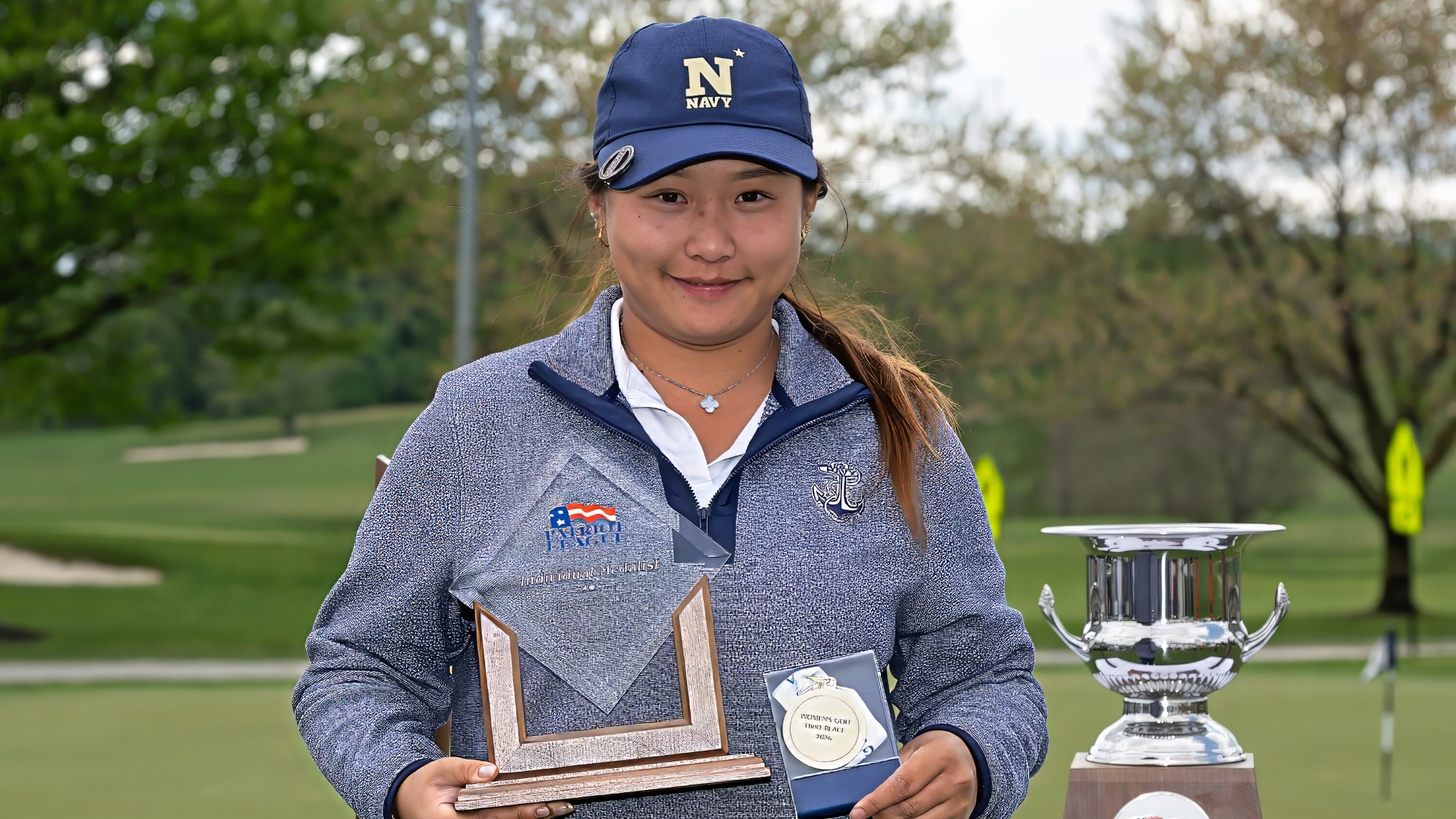 Navy junior women's golfer Emma Tang earns 2026 Patriot League individual champion on April 19, 2026