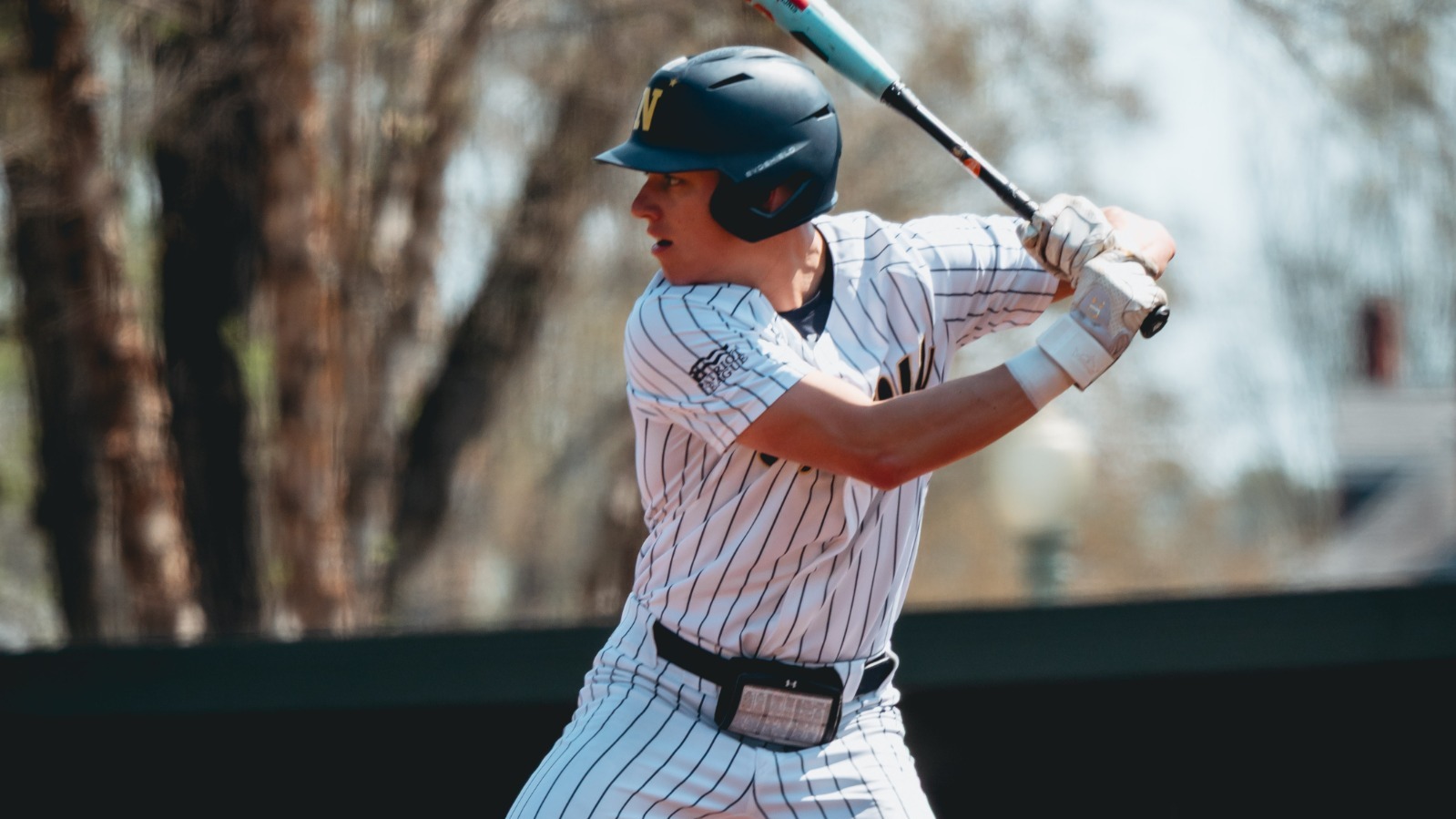 Navy baseball freshman Tyler Cripe hitting against Lehigh on April 4, 2026 in Annapolis, Md.