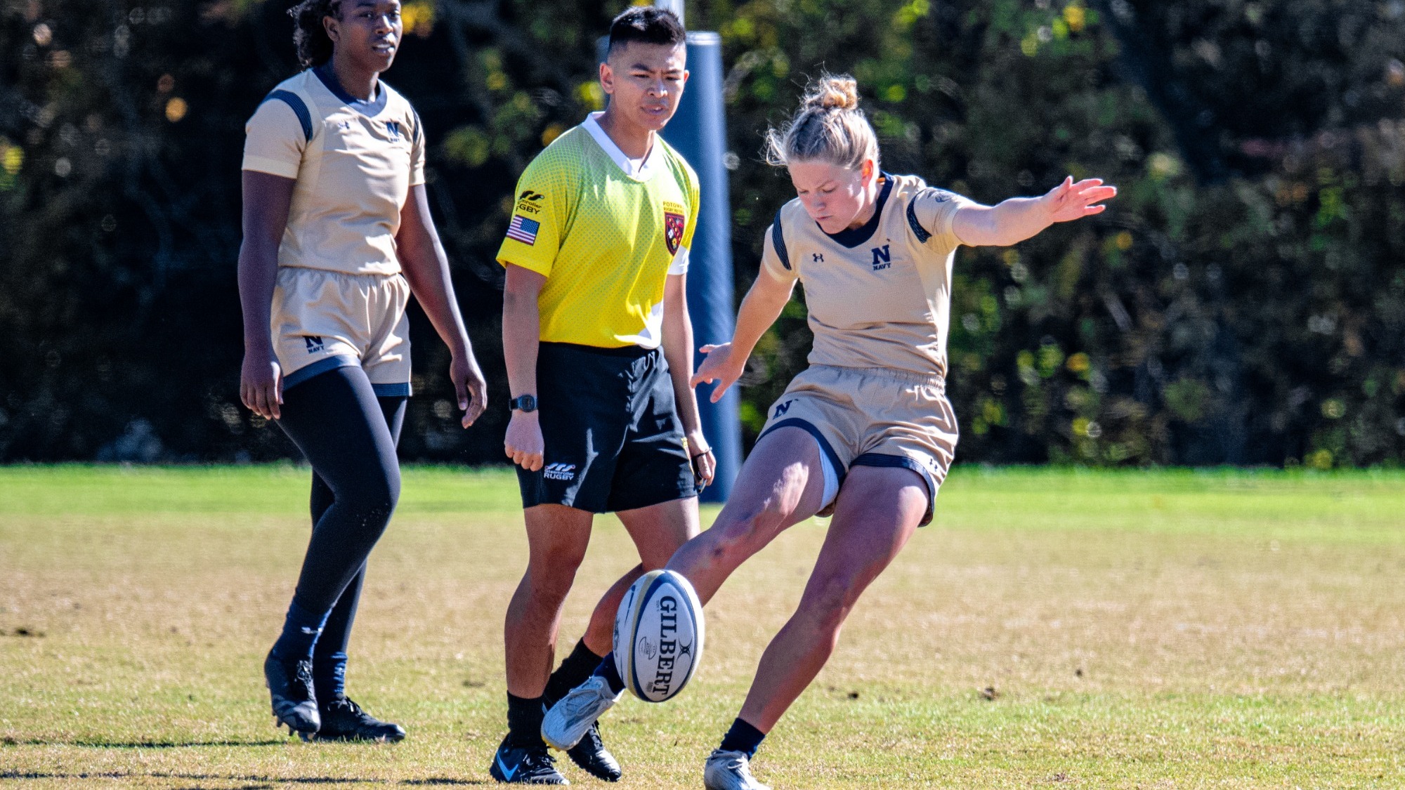  Megan Leitz attempting a conversion kick