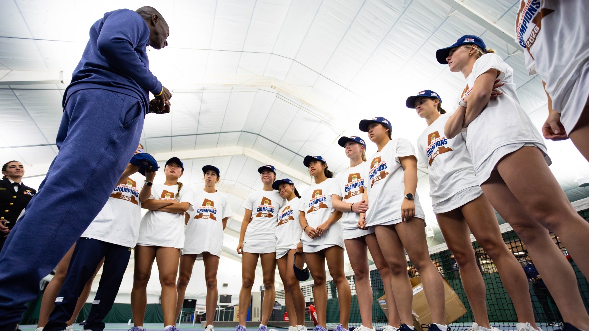 2026 Patriot League Women's Tennis Champions Huddle