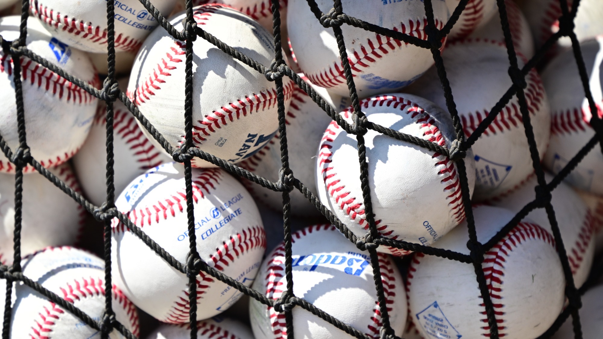 Net of Batting Practice baseballs