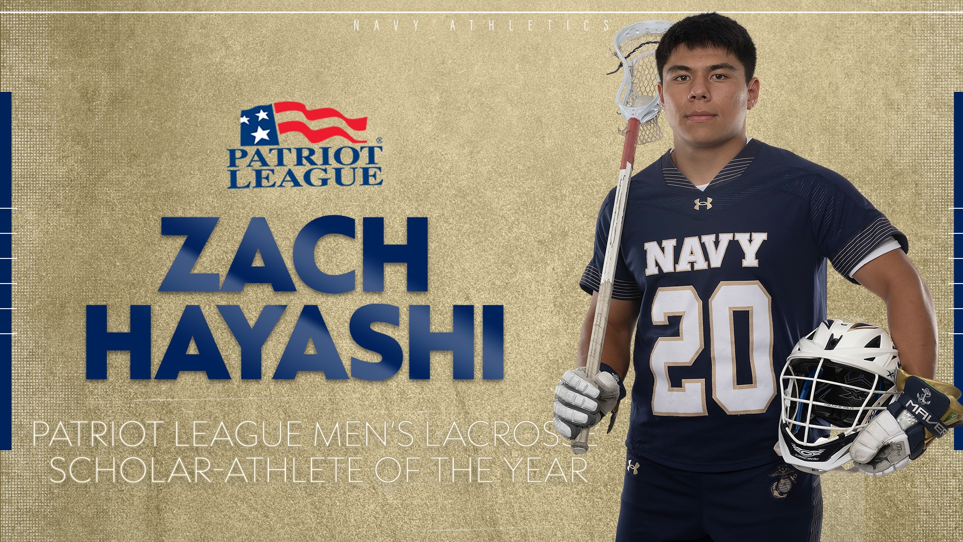 Zach Hayashi 2026 Patriot League Men's Lacrosse Scholar-Athlete of the Year