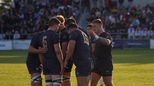 Navy Men's Rugby Huddle at CRAA Championship