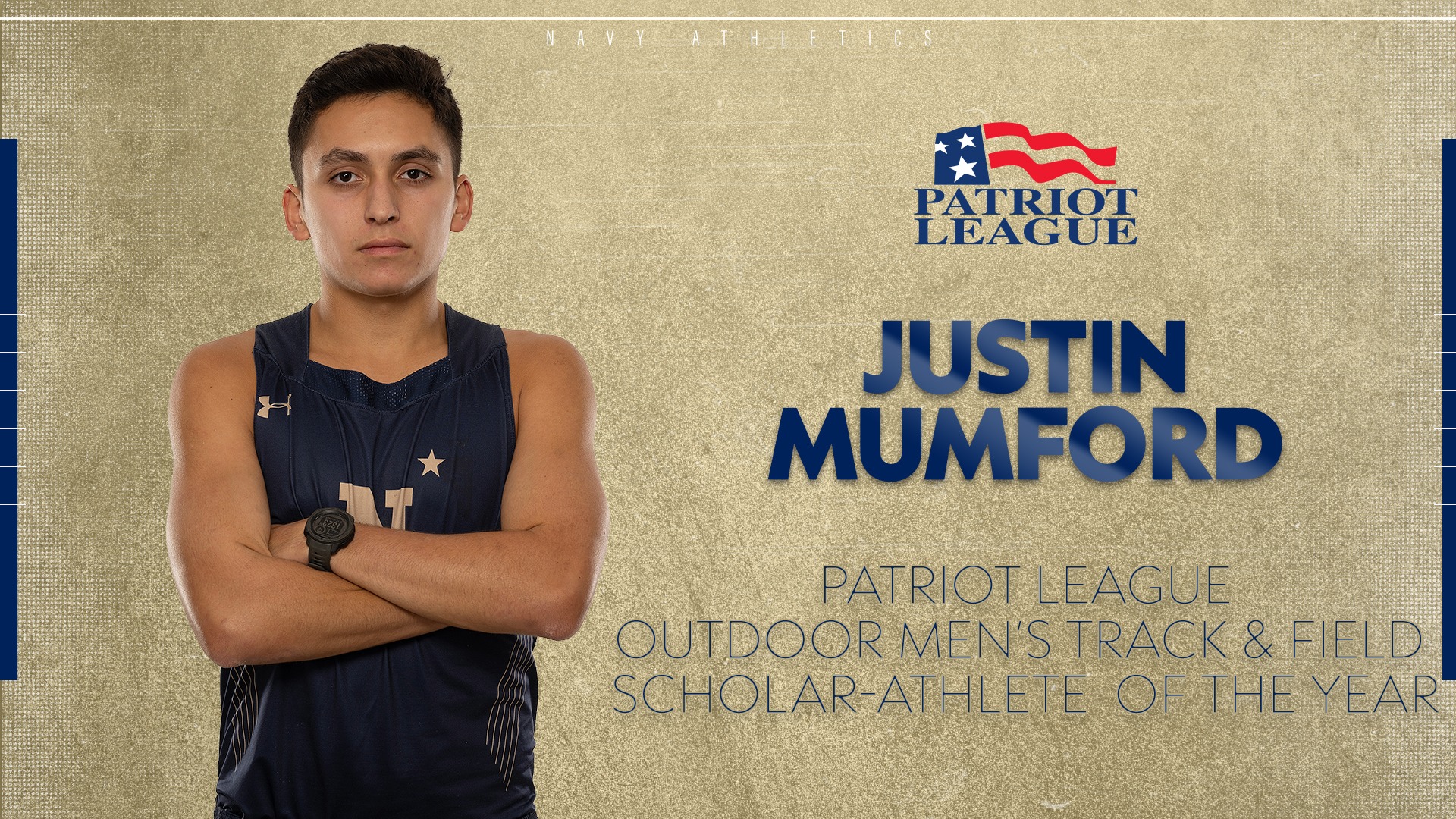 Justin Mumford's PL Outdoor Track & Field Scholar-Athlete Graphic