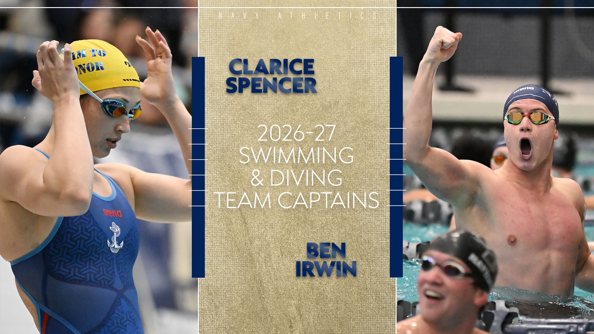 Clarice Spencer and Ben Irwin team captain graphic