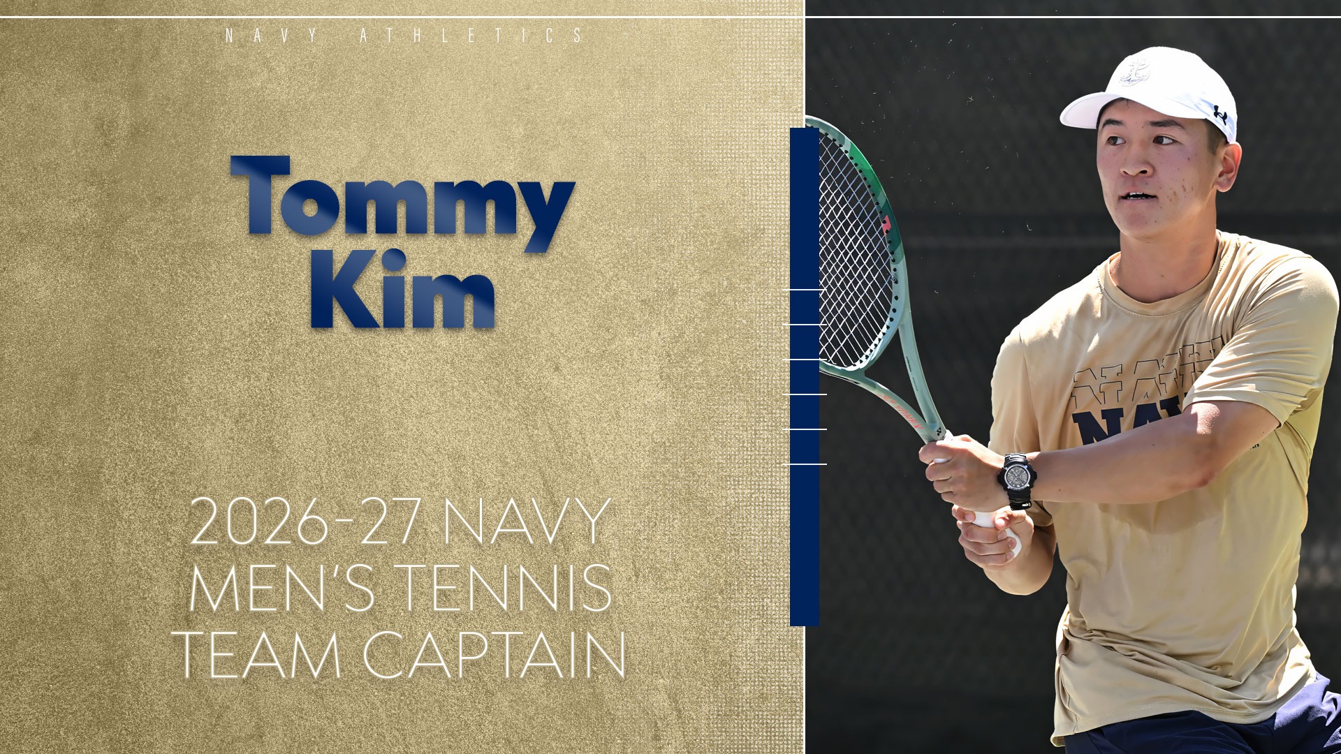 Tommy Kim Men's Tennis Team Captain Graphic