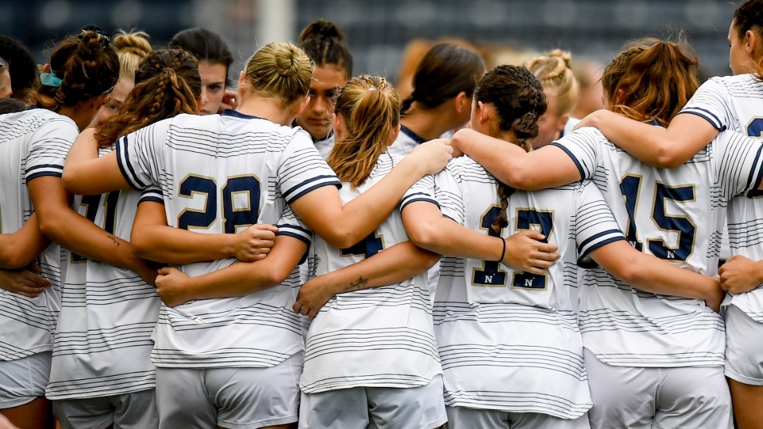 Women's Soccer Team Huddle vs. Army