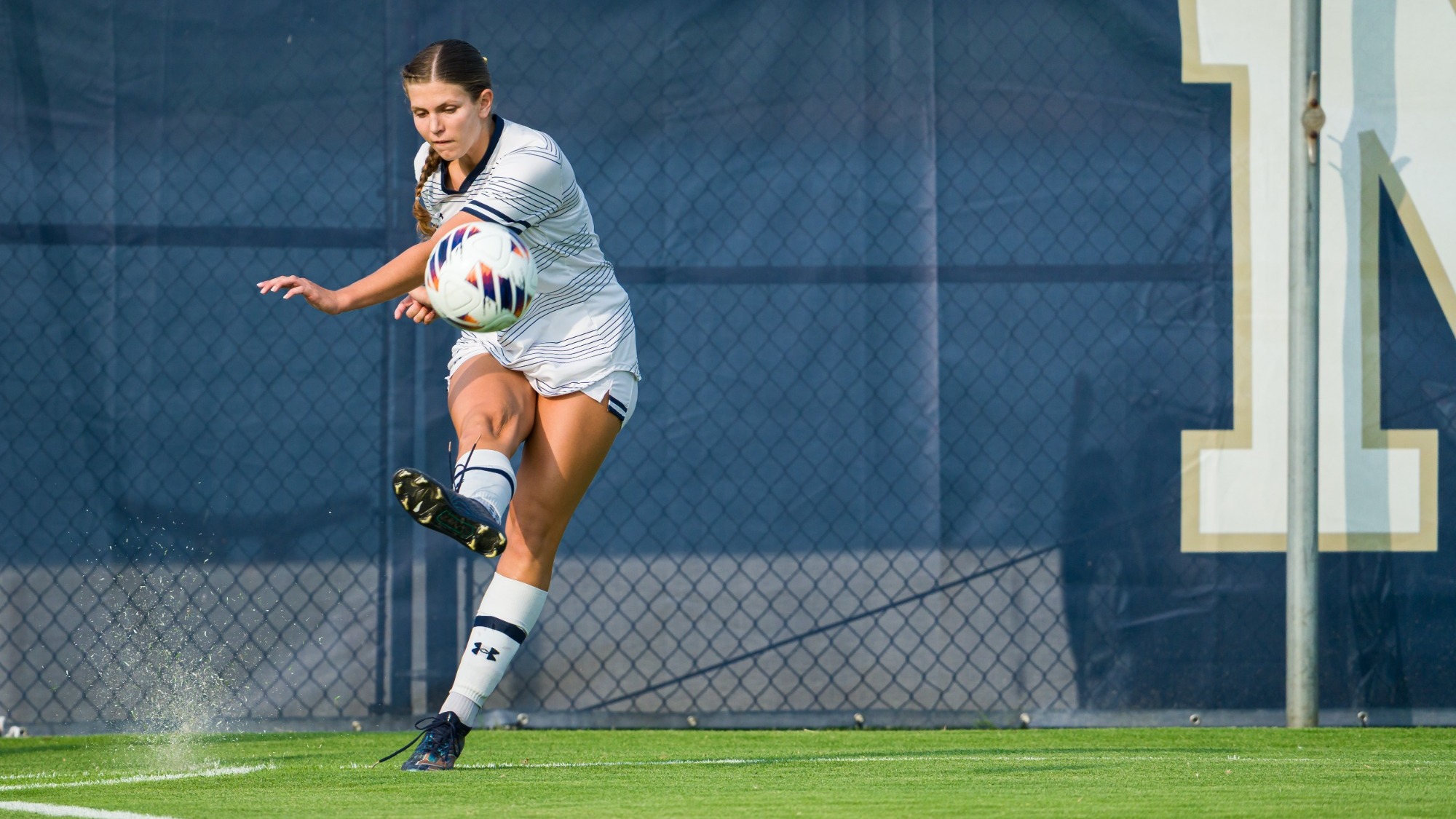 Sona Gonzales corner kick versus Robert Morris