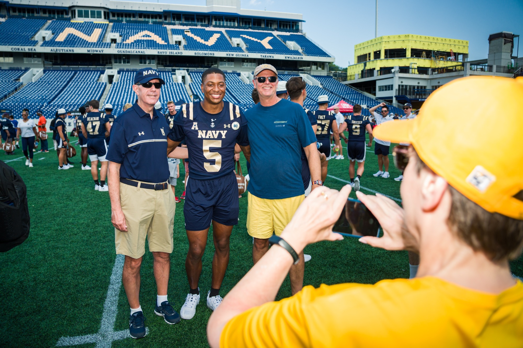 Braxton Woodson takes photos with fans at Fan Fest