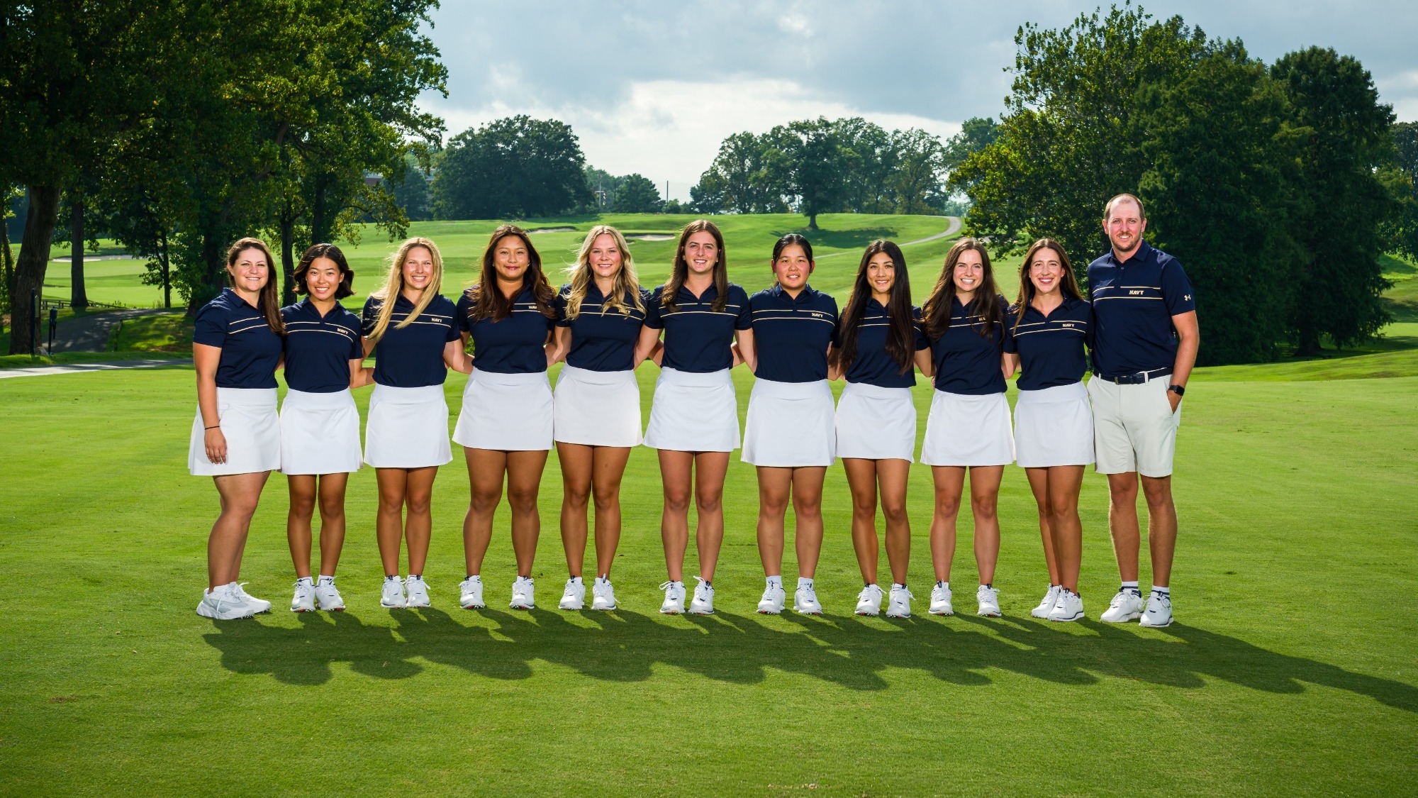 2026-27 Navy Women's Tennis Team Photo, taken August 18, 2026 at the U.S. Naval Academy Golf Club