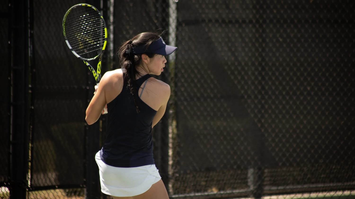 Navy sophomore Emma Gu vs. Fairfield on March 9, 2026 in Orlando, Fla.