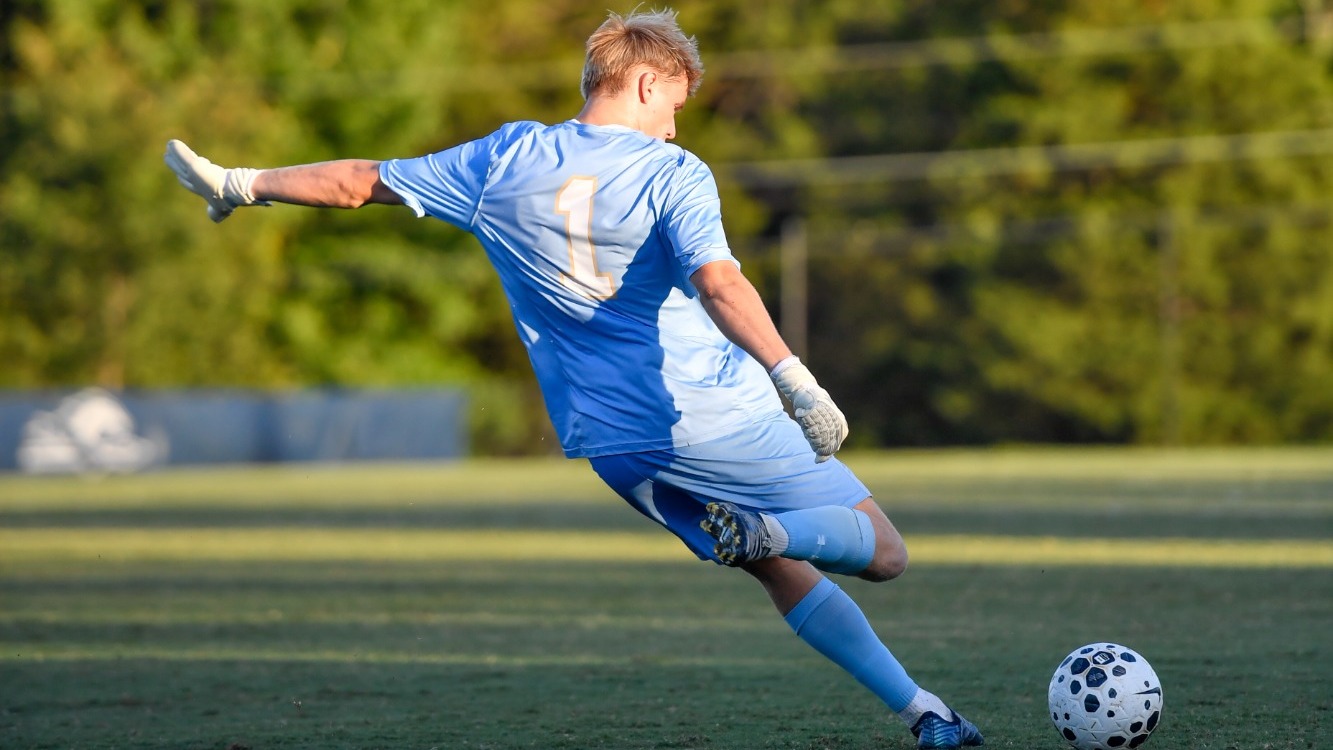 Navy sophomore goalkeeper Sam Clark at Longwood on September 15, 2026 in Farmville, Va.