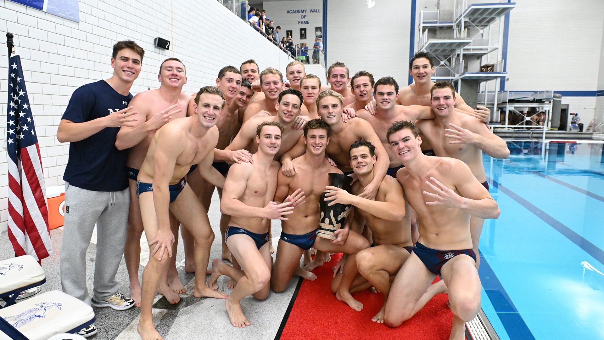 2026 Water Polo with the Freedom Vase after beating Air Force, 14-13