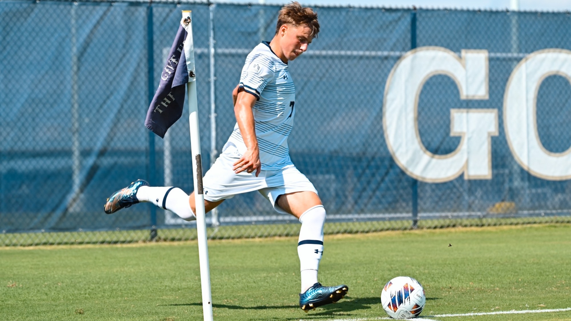 Navy men's soccer sophomore Nick Gallucci against Boston University on September 19, 2026 in Annapolis, Md.