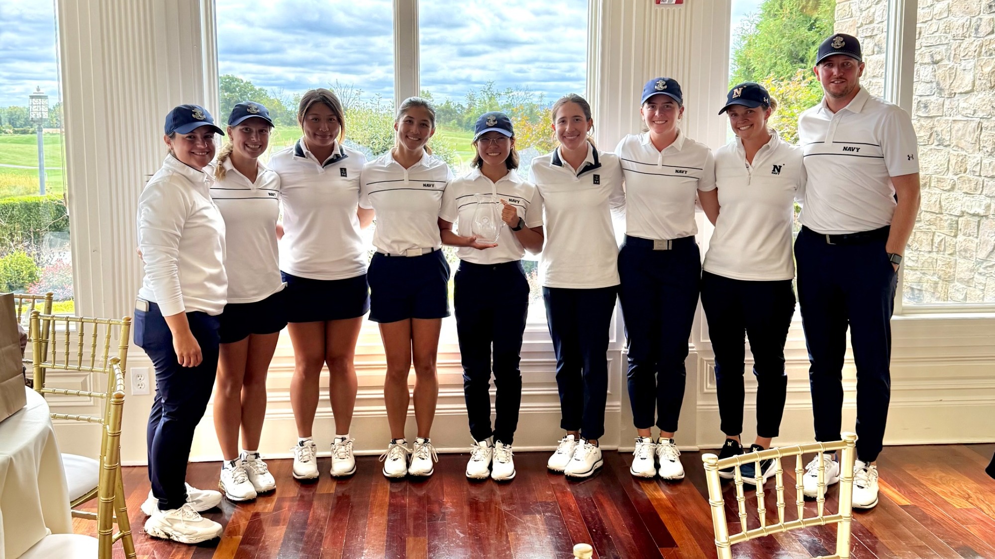 Navy women's golf team crowned as 2026 Autumn Harvest champions on September 29, 2026 in Lopatcong, N.J.