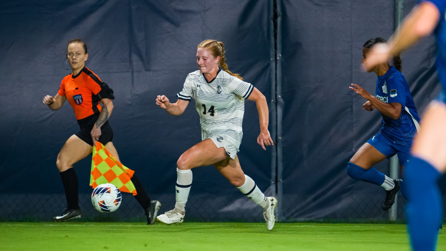 Jessica Black dribbles up field versus Air Force