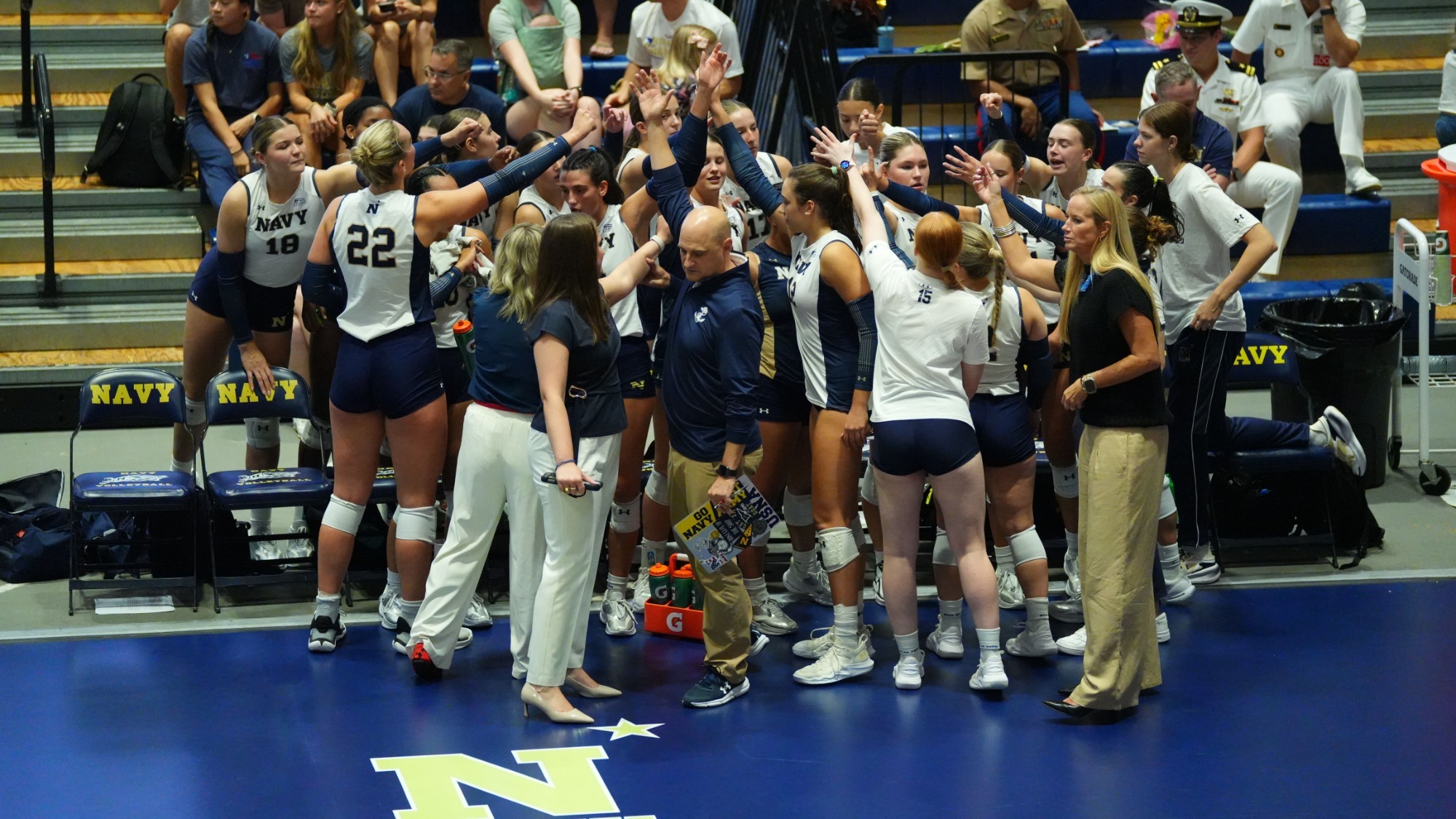 volleyball team huddle
