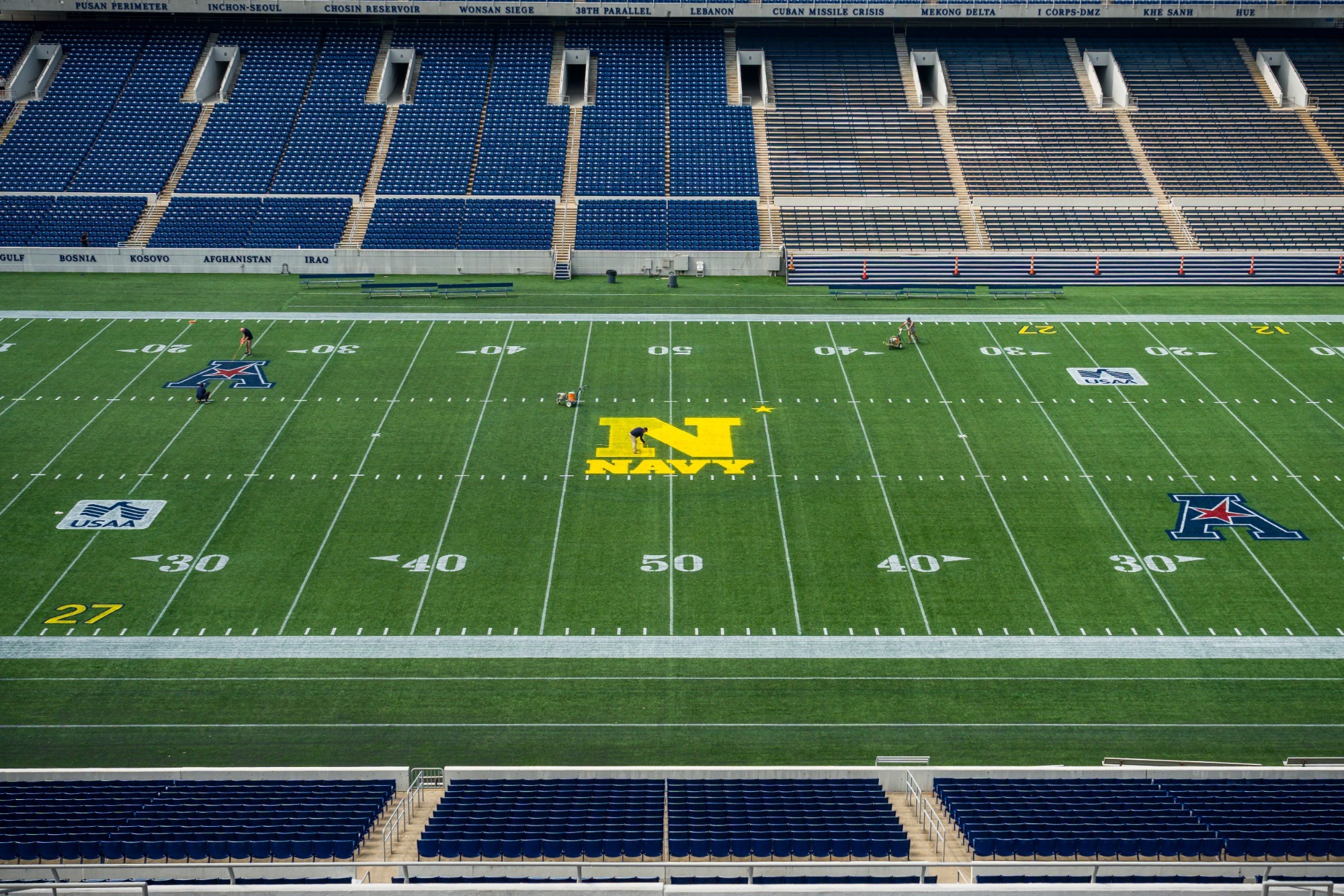 Stadium painted