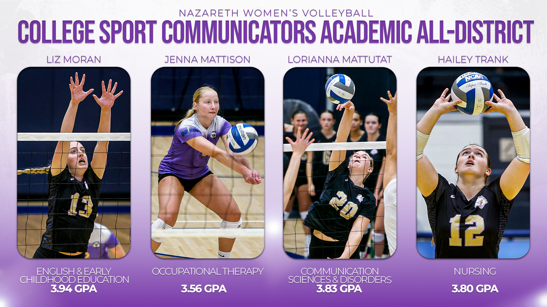 Women's Volleyball CSC Academic All District Selections 25