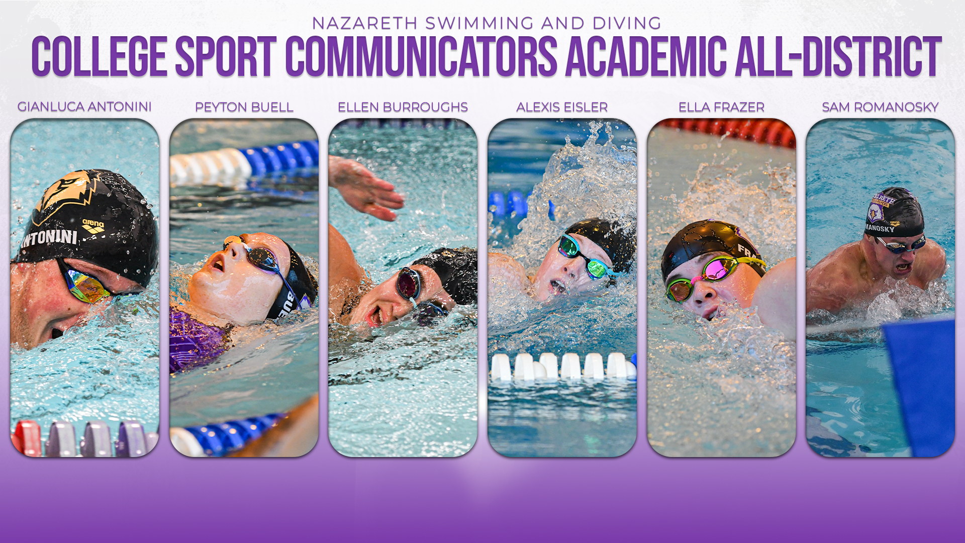 Swimming and Diving CSC Academic All District honorees