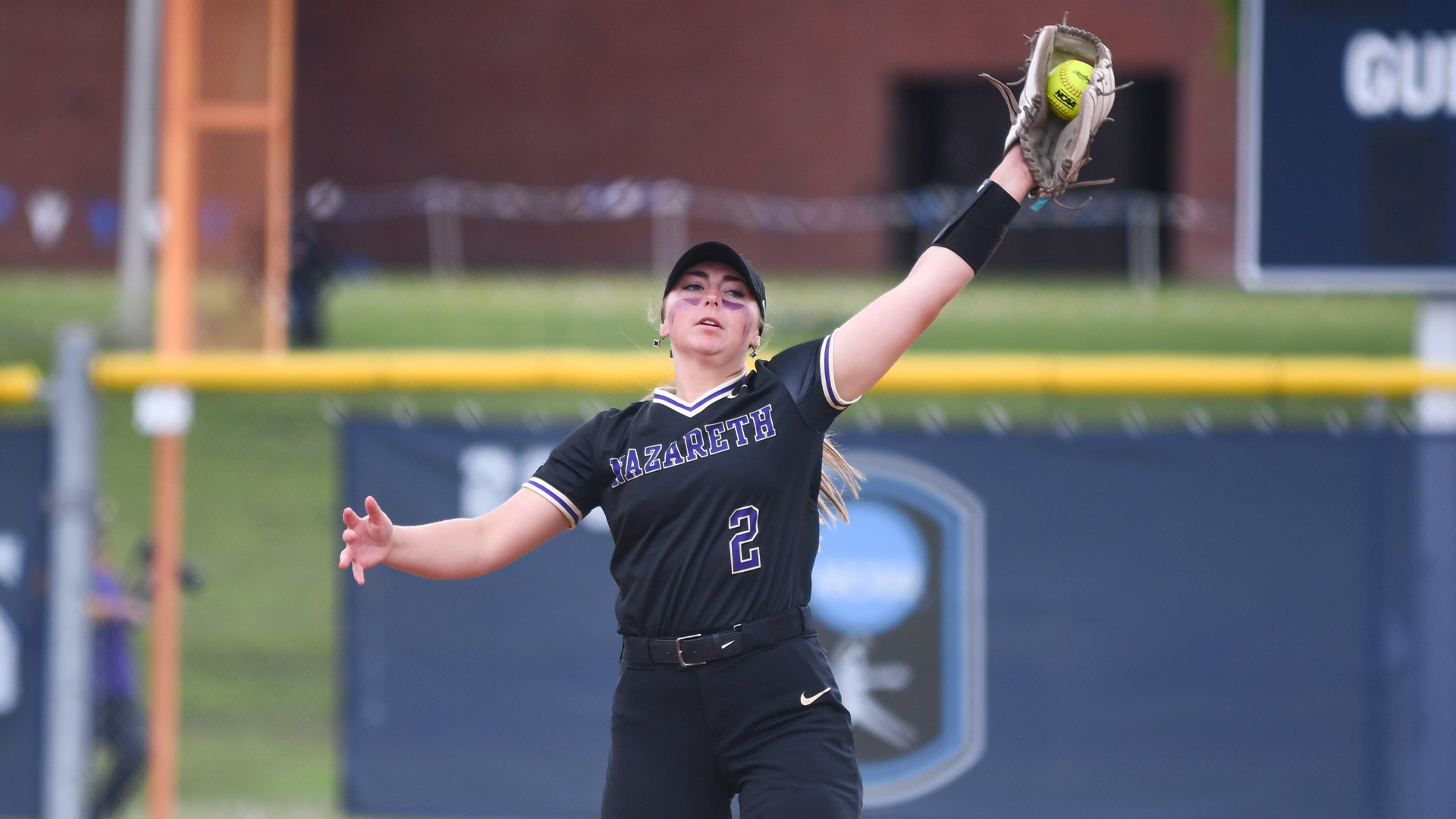 Bryanna Moroughan making catch vs Alfred 