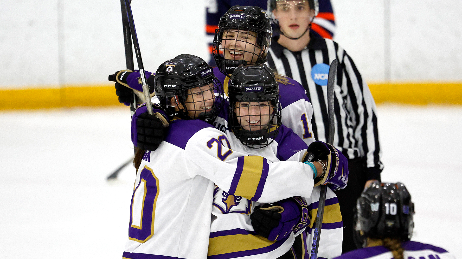 Sharp, Zack, Laskowski goal celebration
