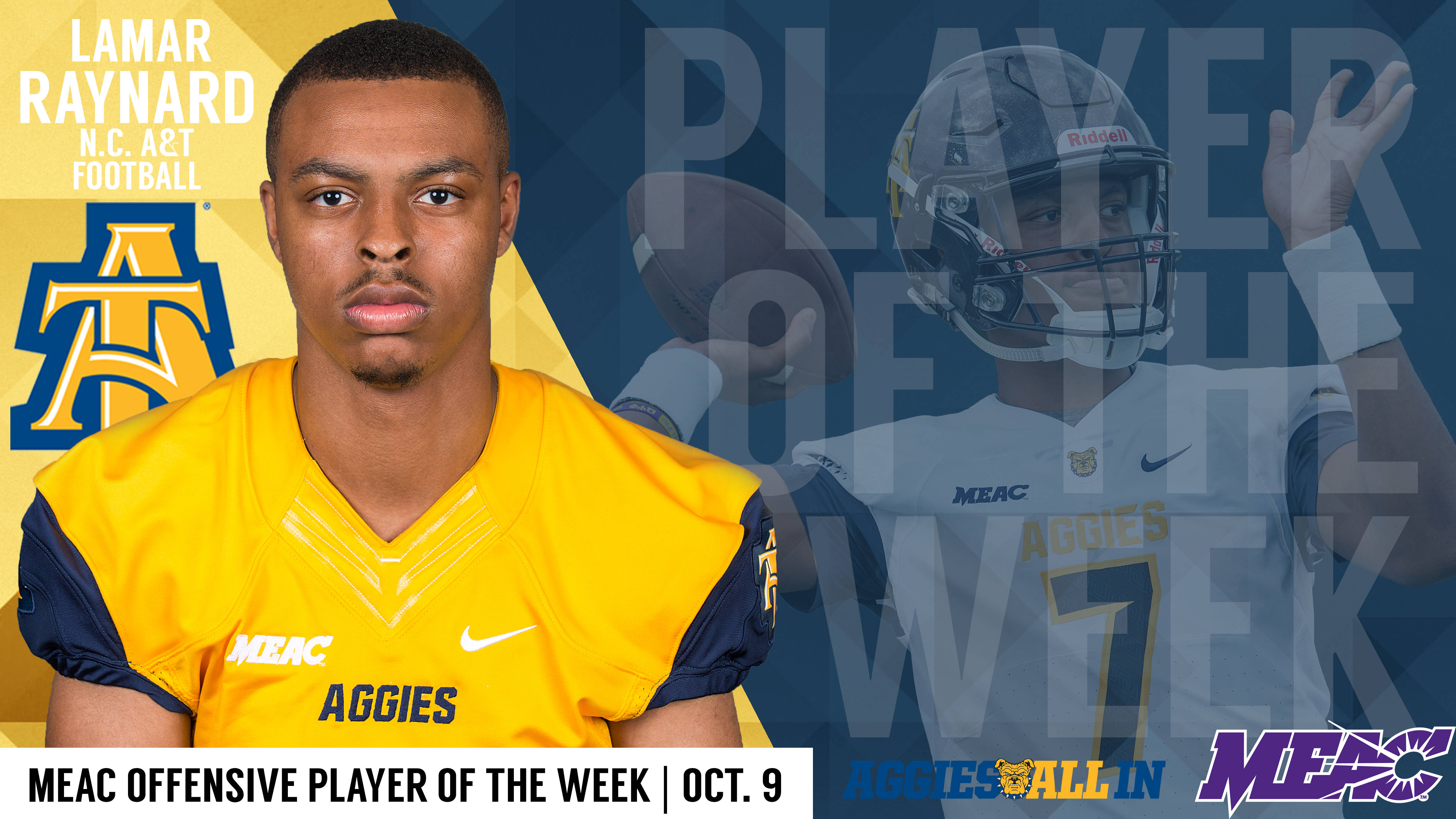 Raynard, Parker Earn More Weekly Honors North Carolina A&T