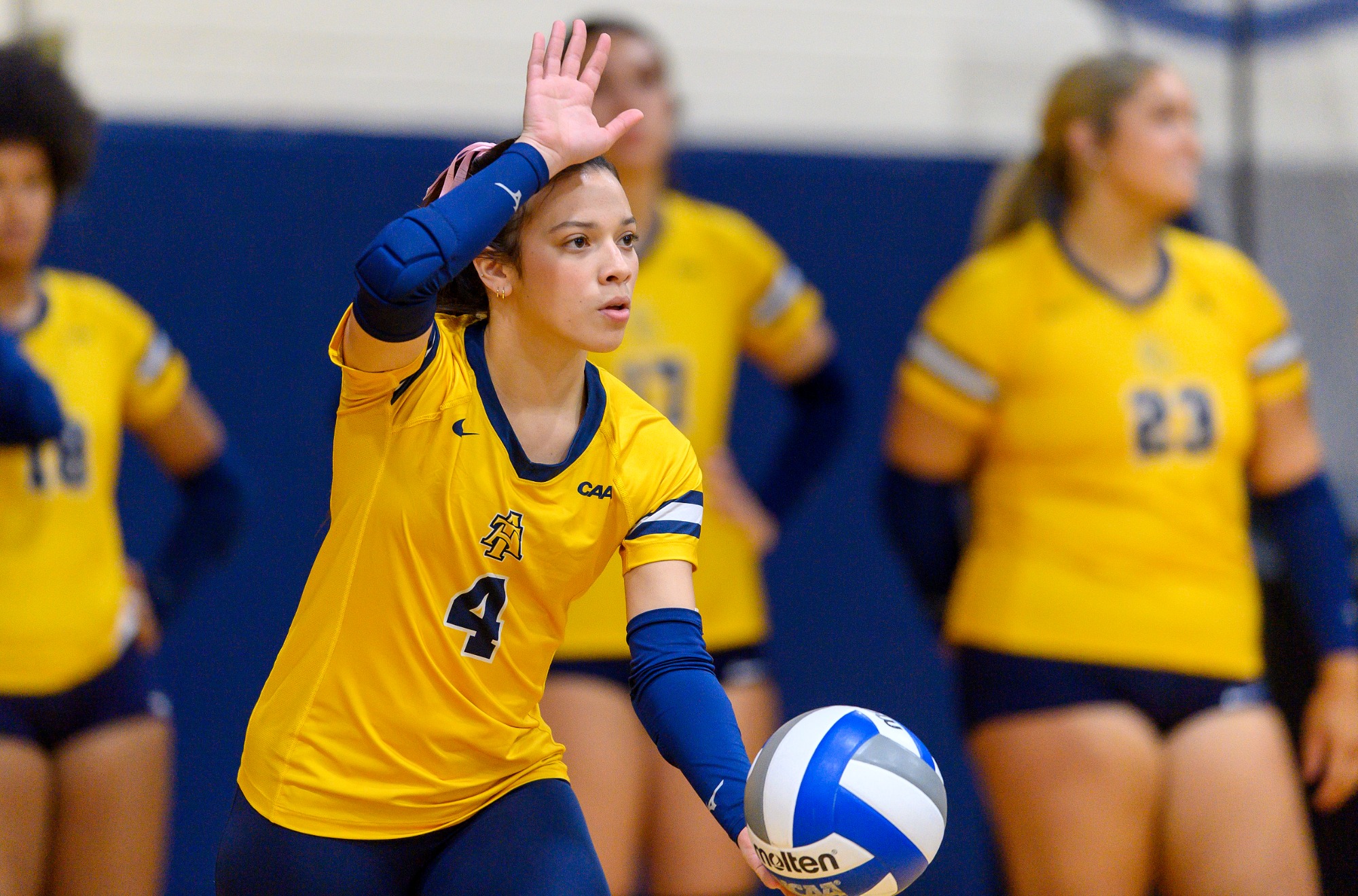 Valeria Estrada (4) - 2025 A&T Volleyball vs Hofstra \ www.ncataggies.com - Photo by: Kevin L. Dorsey